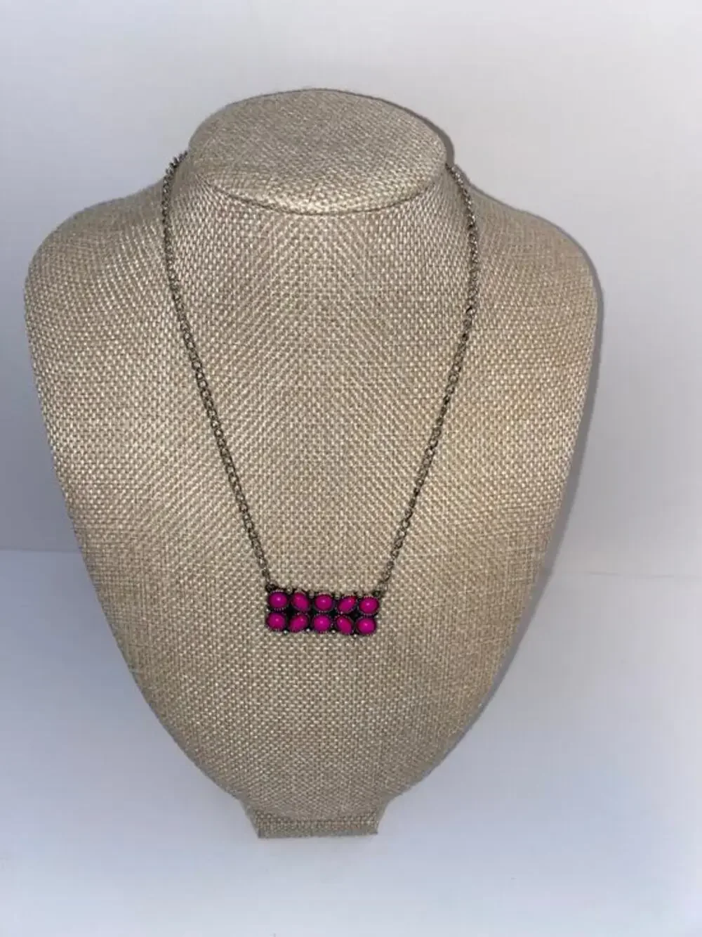ICON Collection Pink Stone Bar Necklace NWT